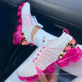 New arrival  air cushion women fashion knitting lace up casual sports running shoes ladies big size shoes 43